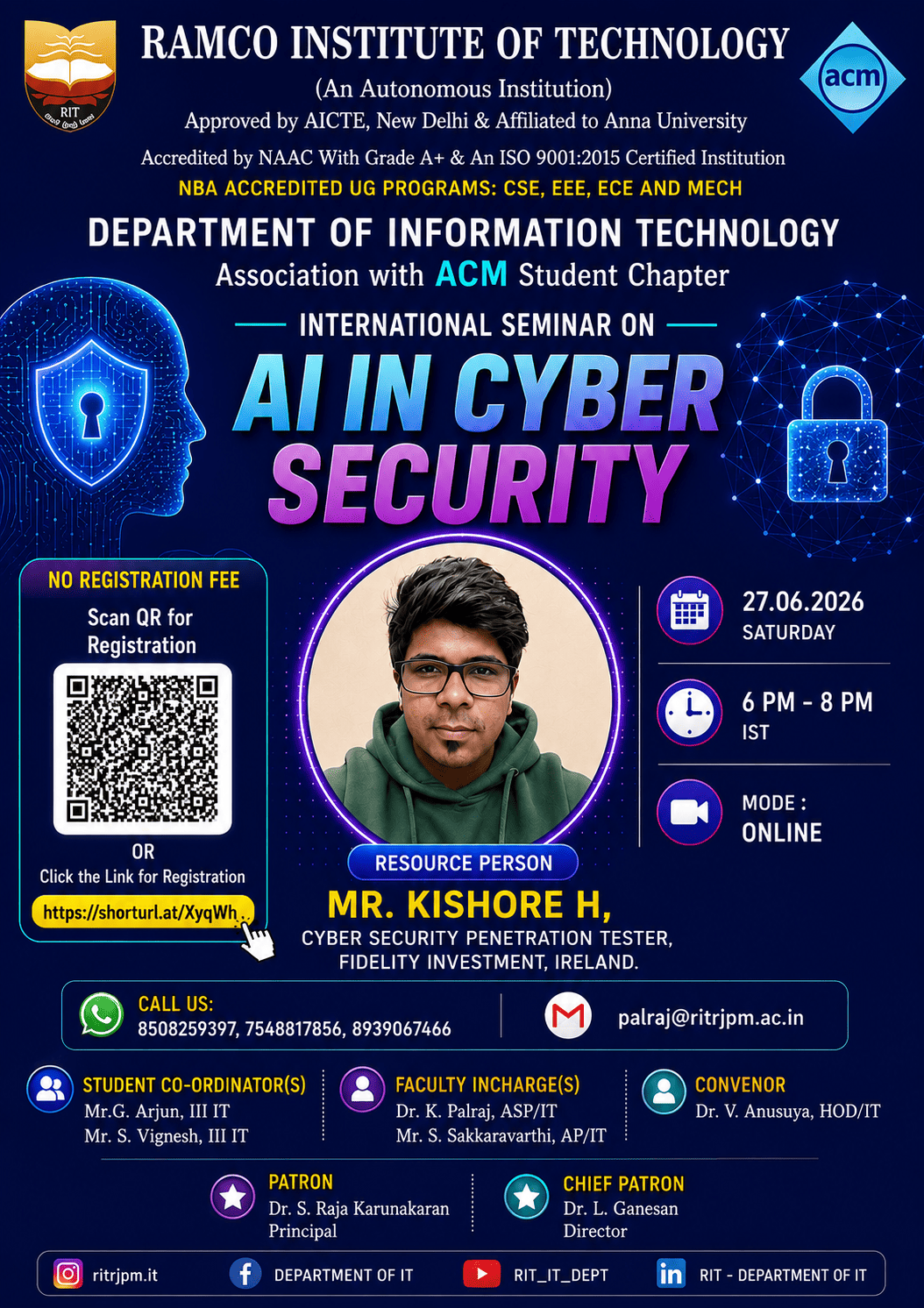 International Seminar on AI in Cyber Security 2026 Seminar Poster 